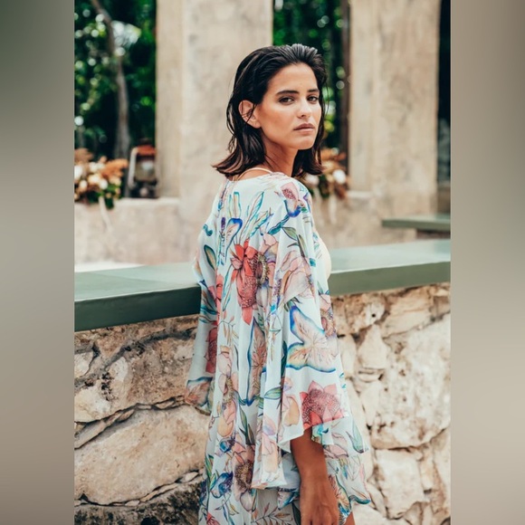 suki so Other - Sukiso Women’s Nomade Kimono In Botanica Long Duster Vacation Pool Resort MEDIUM